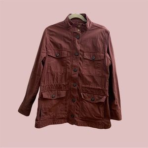 Lucky Brand Utility Jacket Size Large Burgundy/Eggplant color